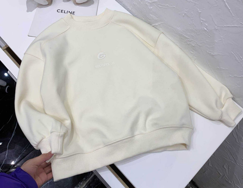 Unisex oversized Creme top