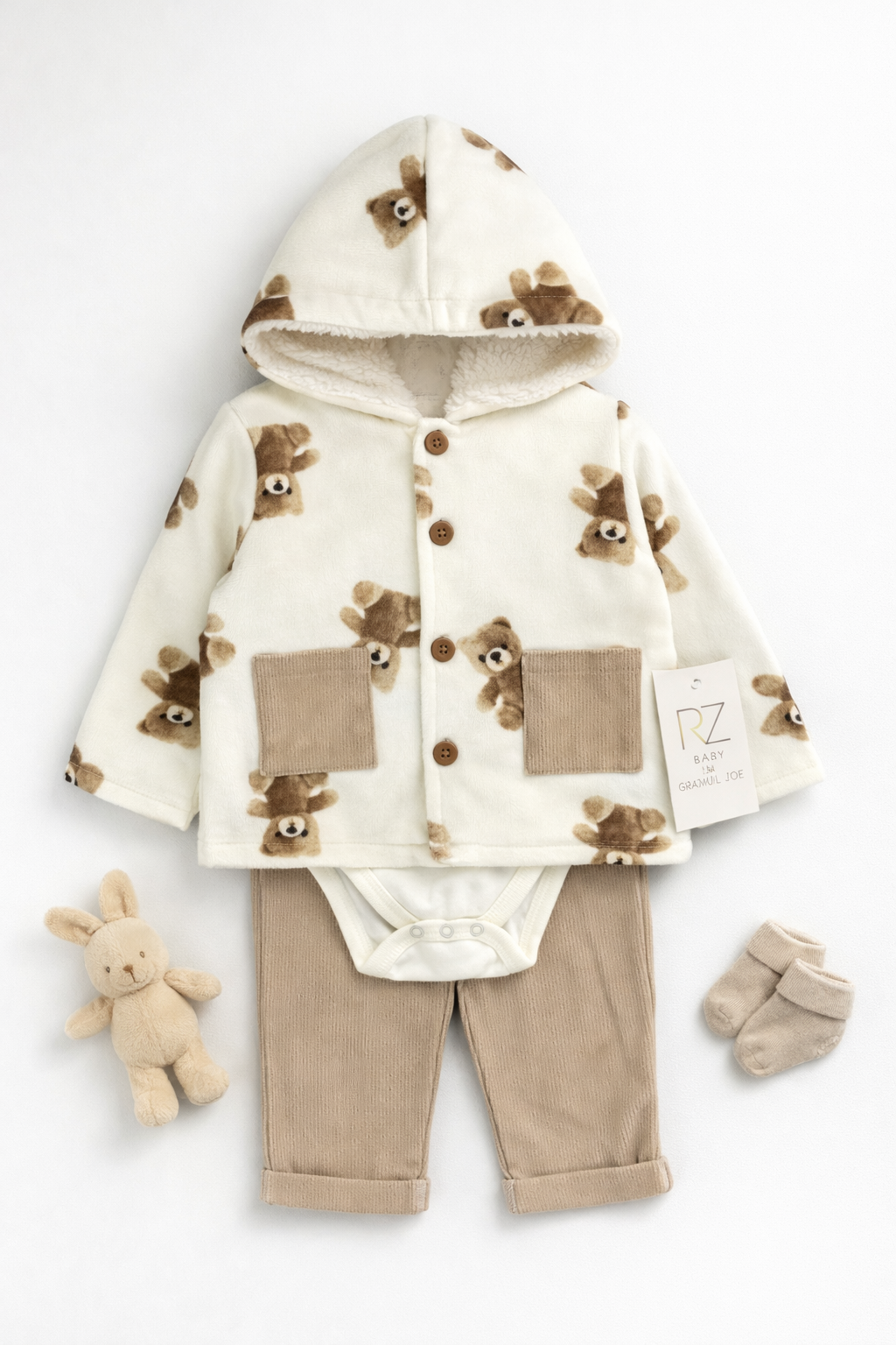 3-pcs teddy baby set